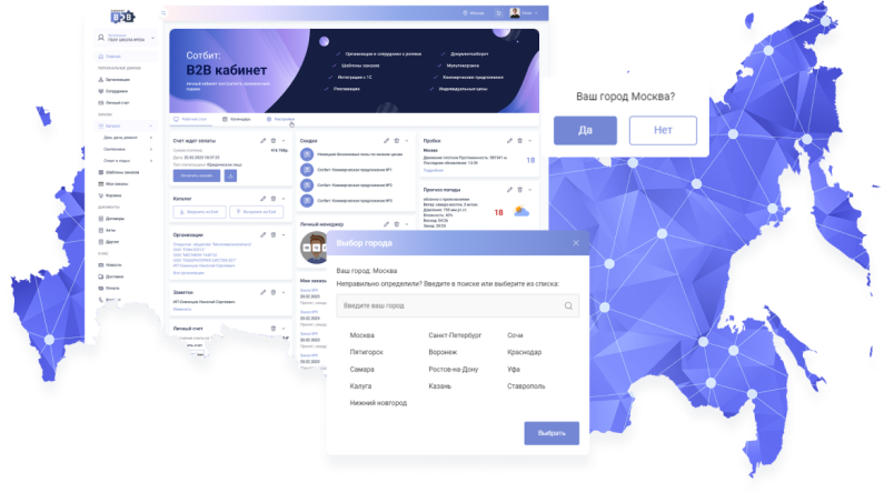 Склады и регионы продаж